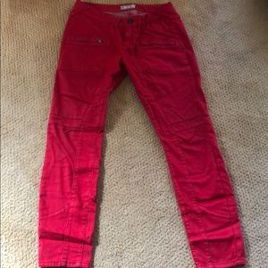Free people red moto jeans